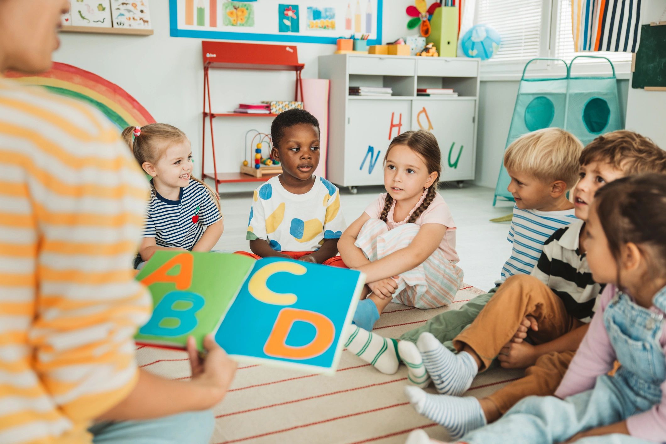 happy children playing in daycare